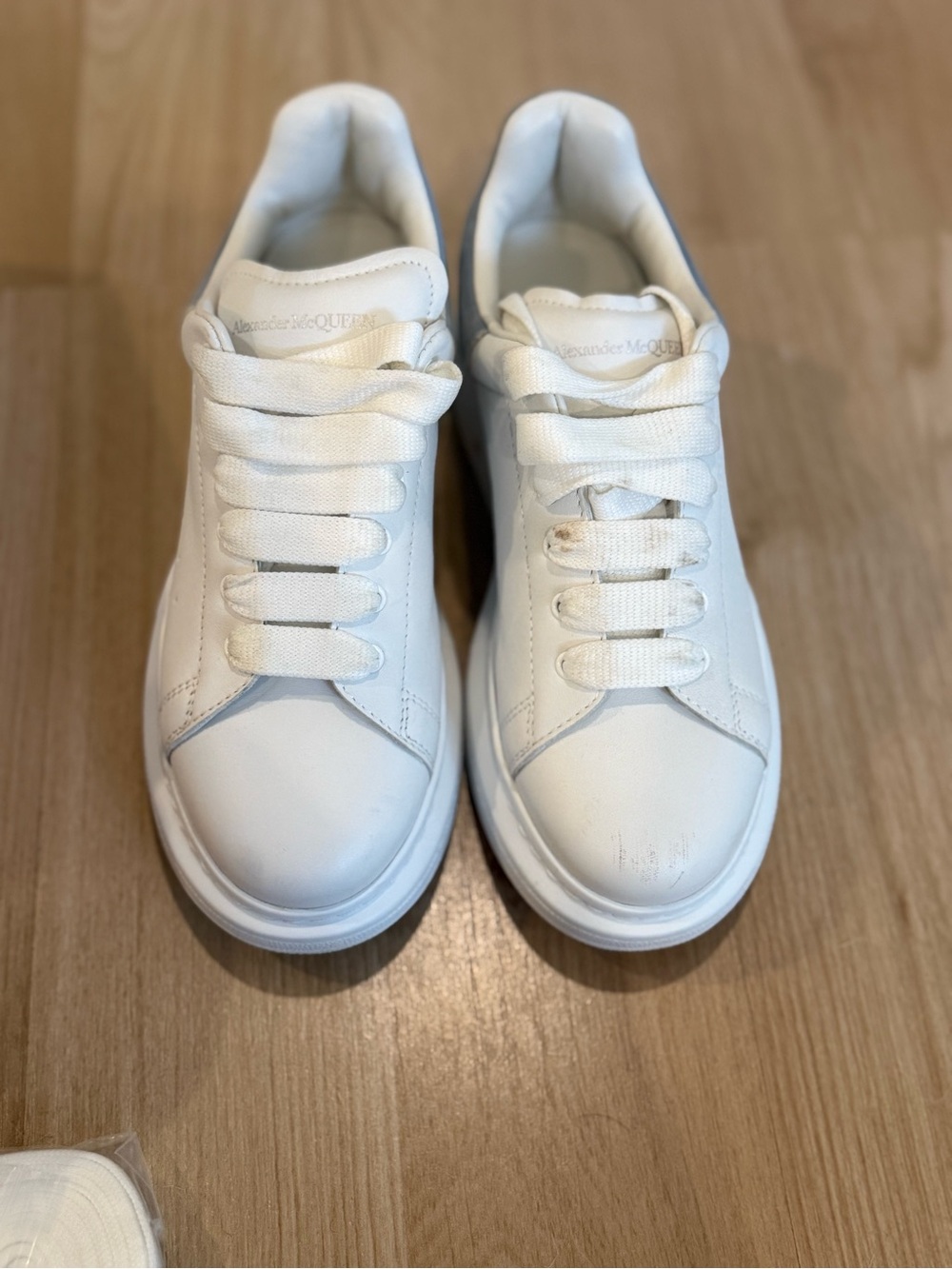 Alexander McQueen White Kids Leather Platform Sneakers